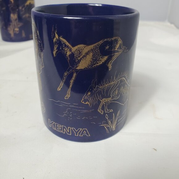4 Kenyan Big 5 (Elephant, Rhino, Lion, Buffalo and Leopard) Coffee Cups - Picture 5 of 12